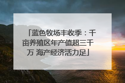 蓝色牧场丰收季：千亩养殖区年产值超三千万 海产经济活力足