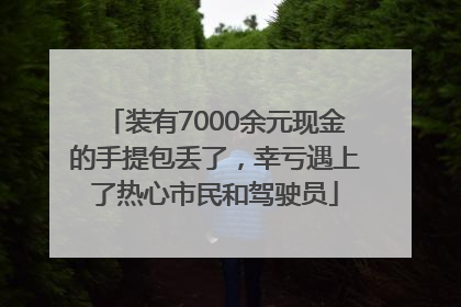 装有7000余元现金的手提包丢了，幸亏遇上了热心市民和驾驶员