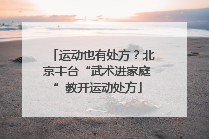 运动也有处方？北京丰台“武术进家庭”教开运动处方