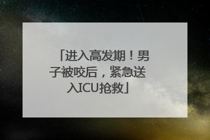 进入高发期！男子被咬后，紧急送入ICU抢救