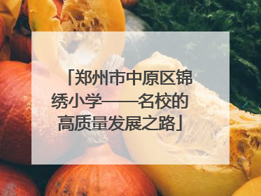 郑州市中原区锦绣小学——名校的高质量发展之路