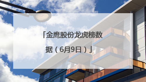 金鹰股份龙虎榜数据（6月9日）