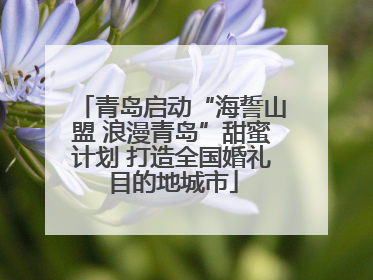 青岛启动“海誓山盟 浪漫青岛”甜蜜计划 打造全国婚礼目的地城市