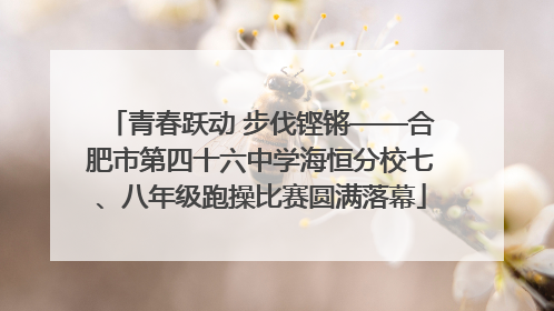 青春跃动 步伐铿锵——合肥市第四十六中学海恒分校七、八年级跑操比赛圆满落幕