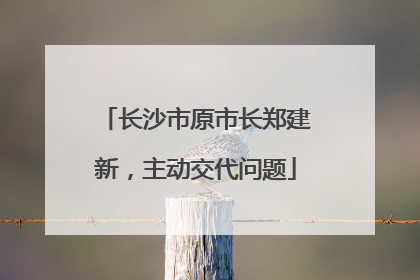 长沙市原市长郑建新，主动交代问题