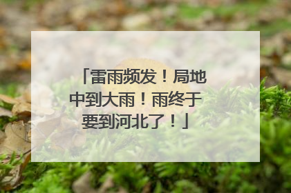 雷雨频发！局地中到大雨！雨终于要到河北了！
