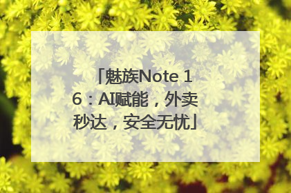 魅族Note 16：AI赋能，外卖秒达，安全无忧