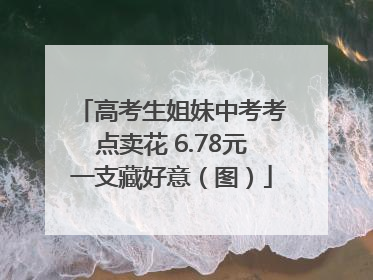 高考生姐妹中考考点卖花 6.78元一支藏好意（图）