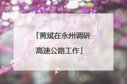 黄斌在永州调研高速公路工作