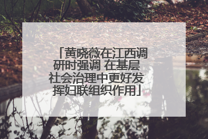 黄晓薇在江西调研时强调 在基层社会治理中更好发挥妇联组织作用