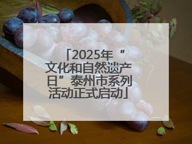 2025年“文化和自然遗产日”泰州市系列活动正式启动
