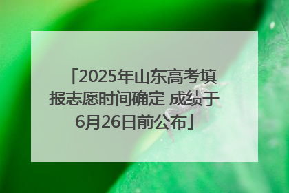 2025年山东高考填报志愿时间确定 成绩于6月26日前公布