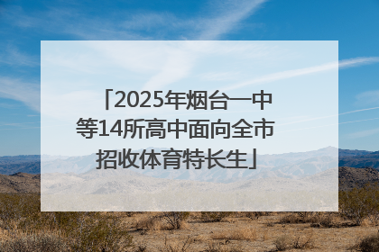 2025年烟台一中等14所高中面向全市招收体育特长生