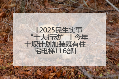 2025民生实事“十大行动”丨今年十堰计划加装既有住宅电梯116部
