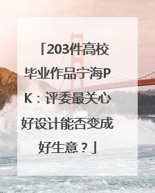 203件高校毕业作品宁海PK：评委最关心好设计能否变成好生意？