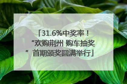 31.6%中奖率！“欢购荆州 购车抽奖”首期颁奖圆满举行