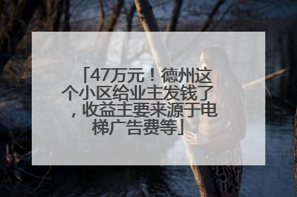 47万元！德州这个小区给业主发钱了，收益主要来源于电梯广告费等