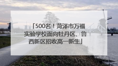 500名！菏泽市万福实验学校面向牡丹区、鲁西新区招收高一新生
