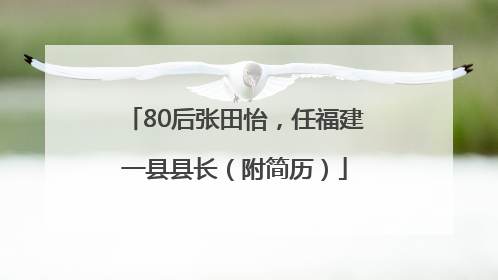 80后张田怡，任福建一县县长（附简历）