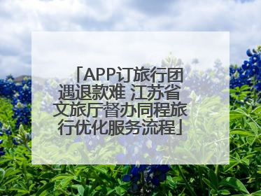 APP订旅行团遇退款难 江苏省文旅厅督办同程旅行优化服务流程
